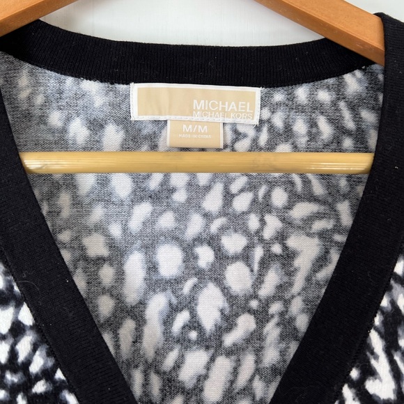 Michael Kors Black Cheetah Button up Cardigan - Picture 3 of 9